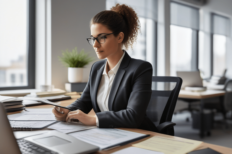 This woman doing Outsourced Bookkeeping Services work For CPAs.