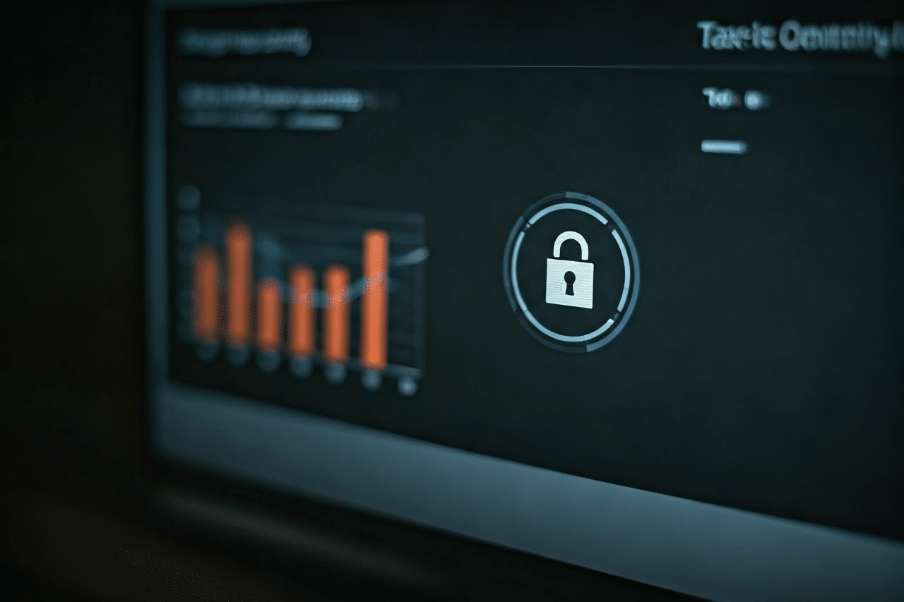 Computer screen showing data security measures for Outsourcing Tax Return Preparation.